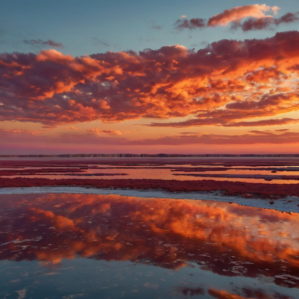 Red Salt Flats at Sunset My Store