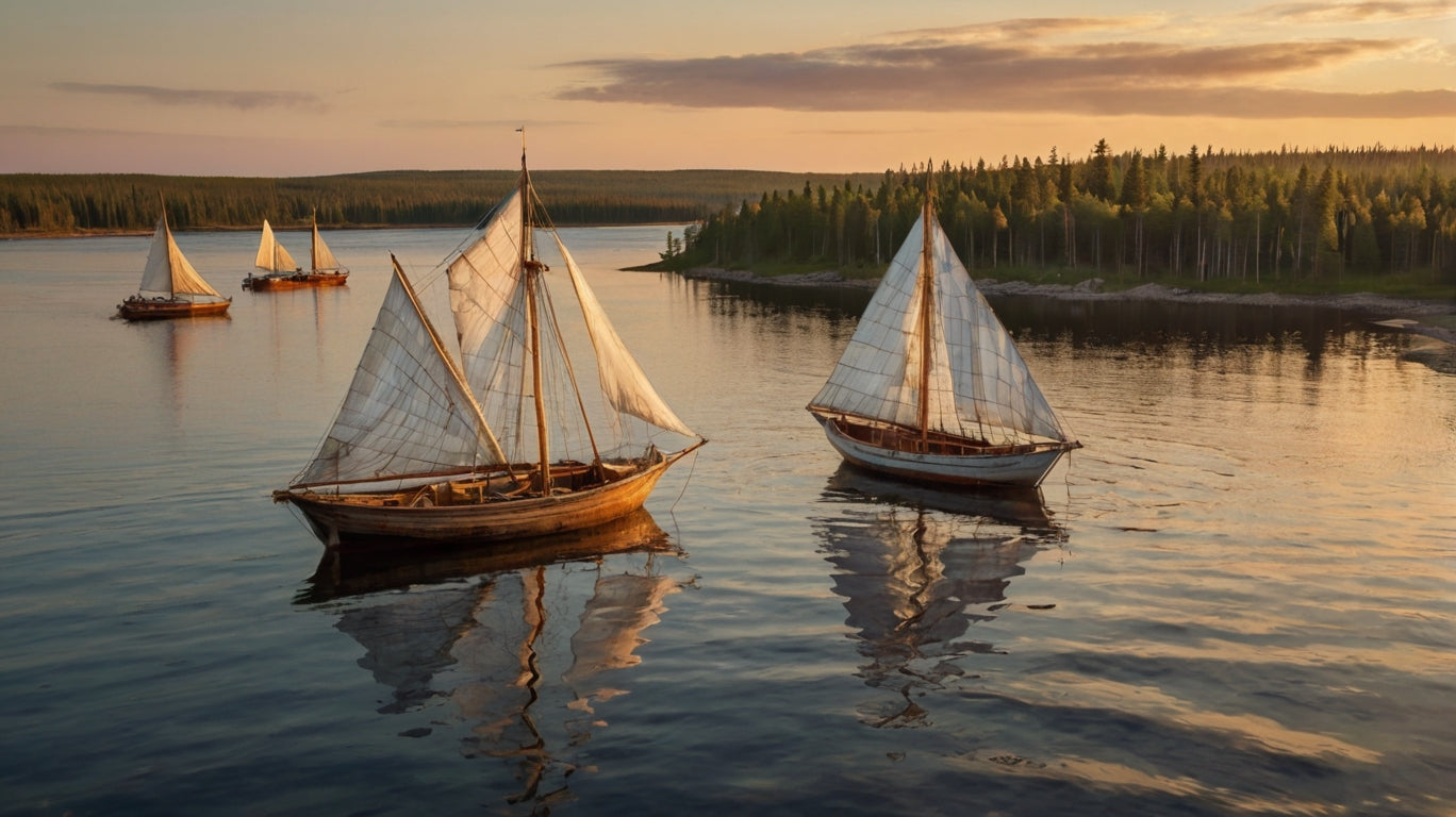 Sailboats at Sunset Near Onion-Domed Church My Store