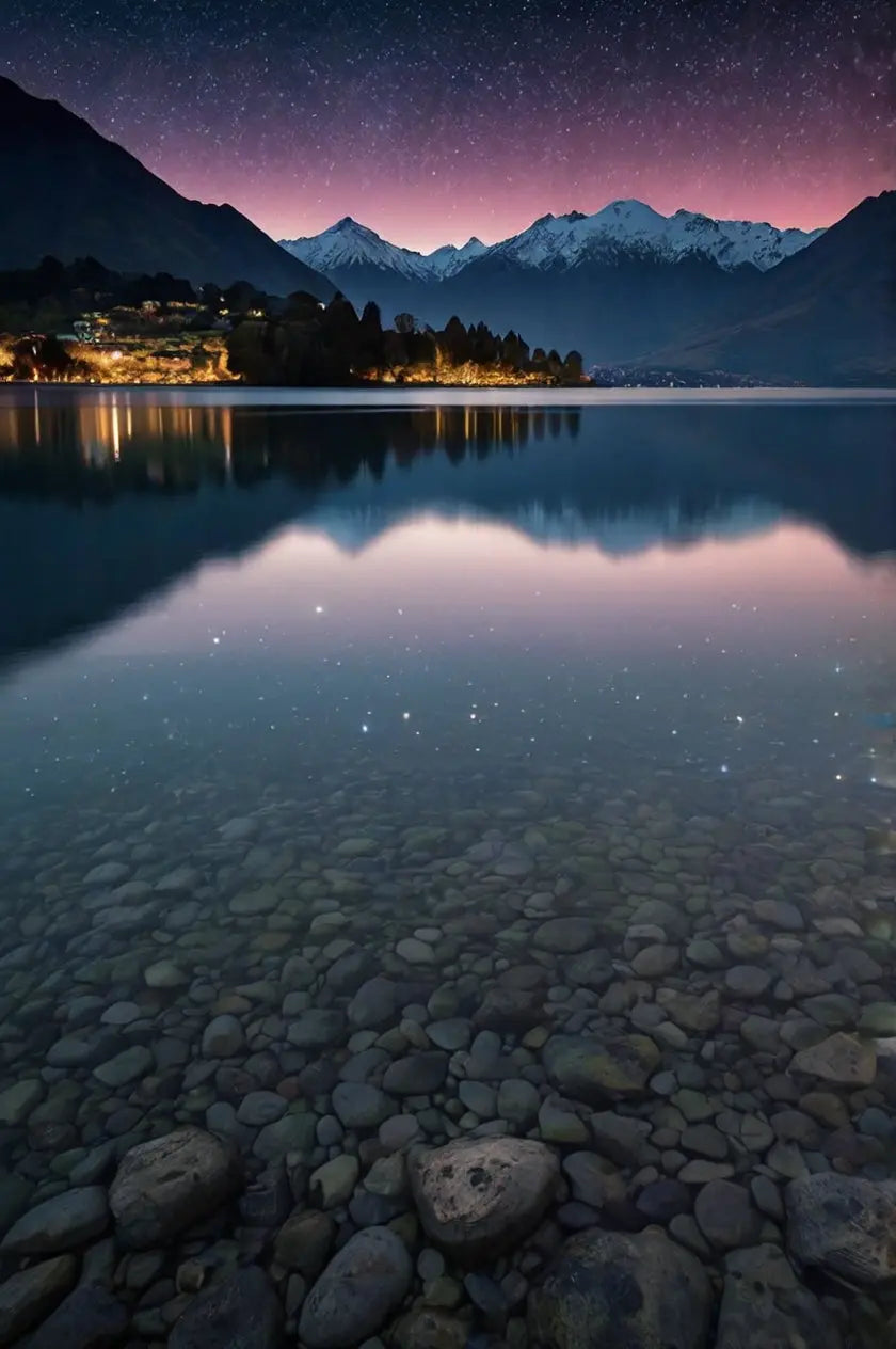 Milky Way Lake Serenity: Stunning Nightscape Print My Store