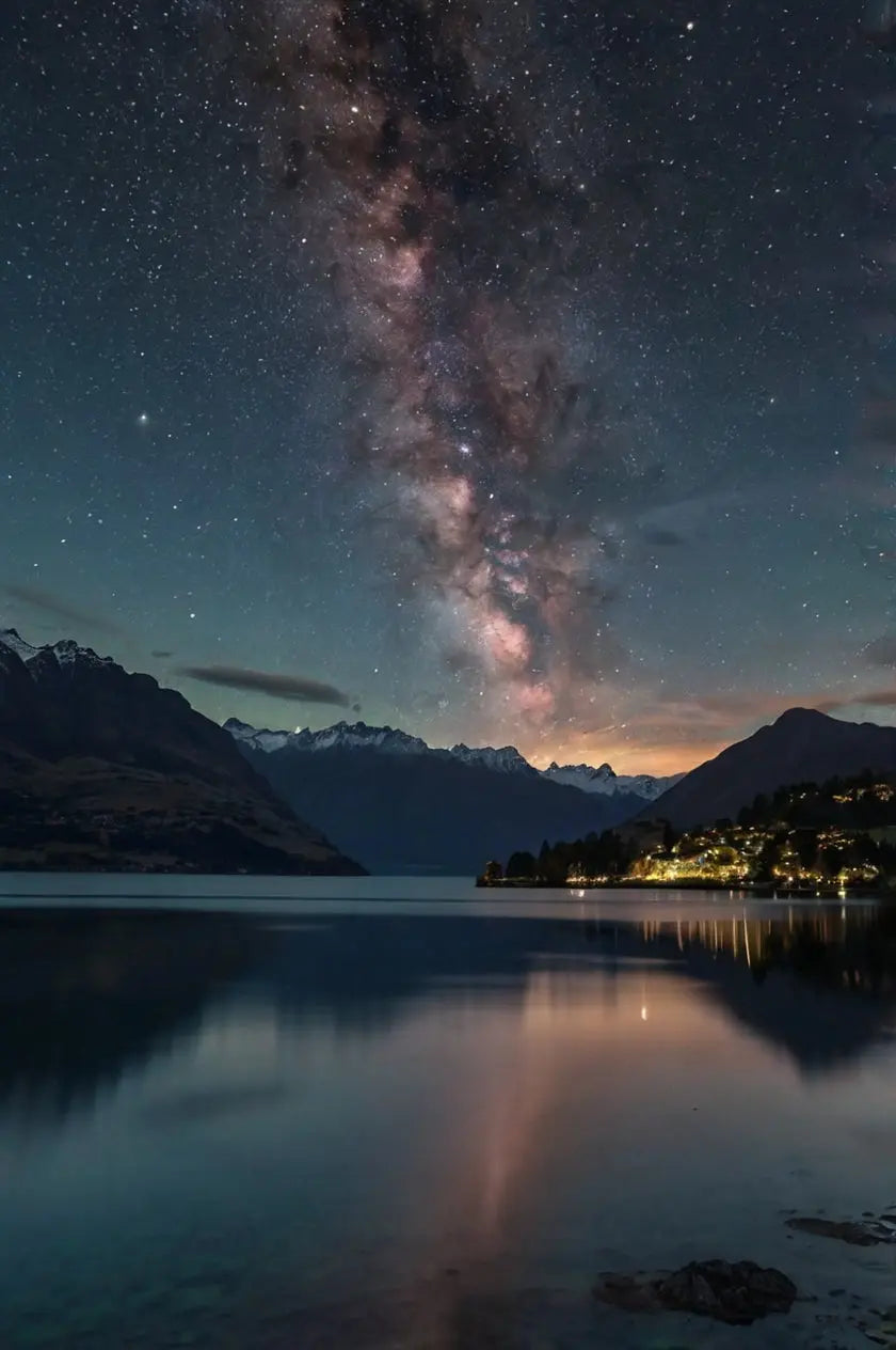 Milky Way Lake Serenity: Stunning Nightscape Print My Store