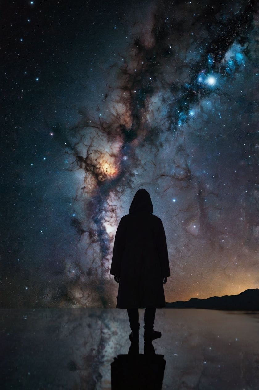 Stellar Consciousness – Surreal Galaxy Face Art Print