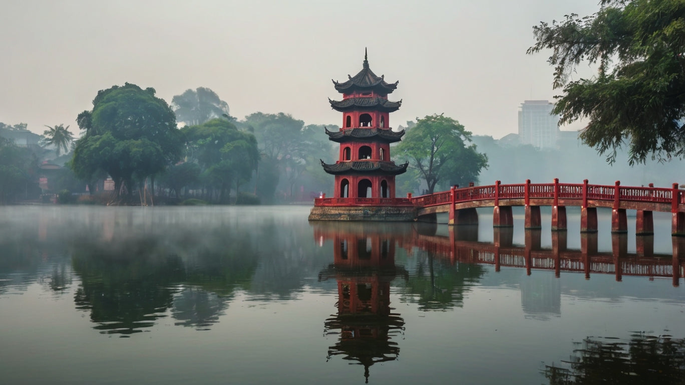 Hoan Kiem Lake – The Red Phoenix Rising from Morning Mist