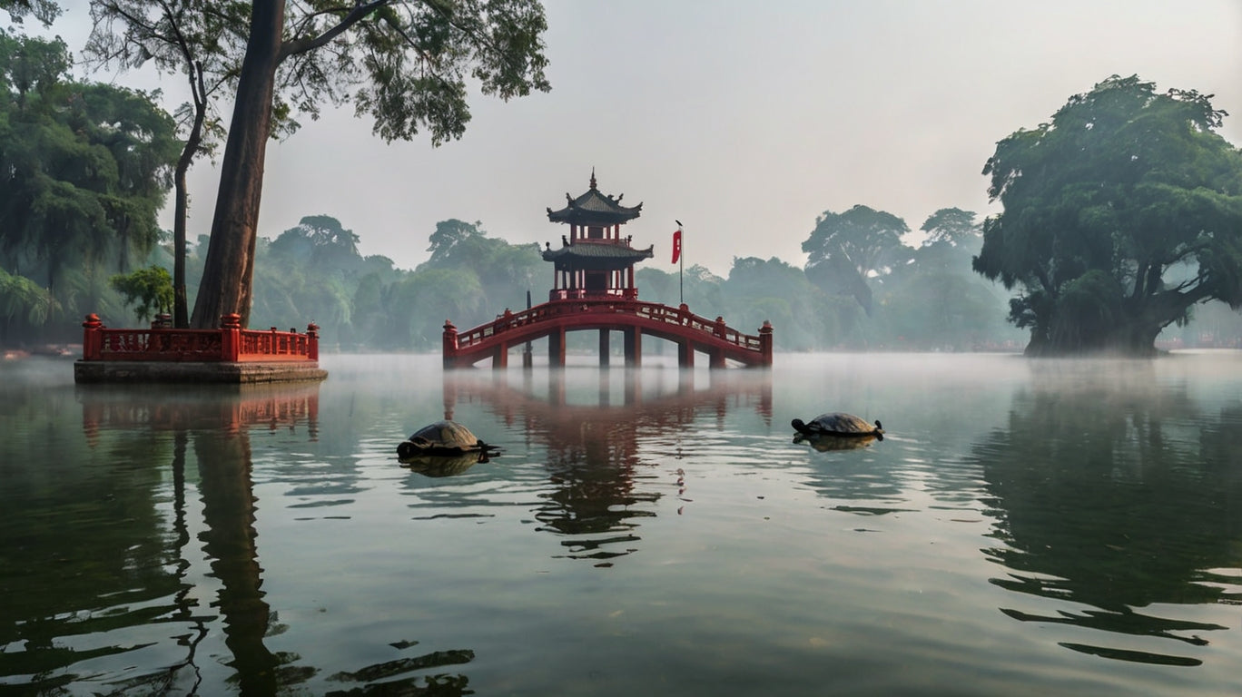 Misty Morning at Hoàn Kiếm Lake