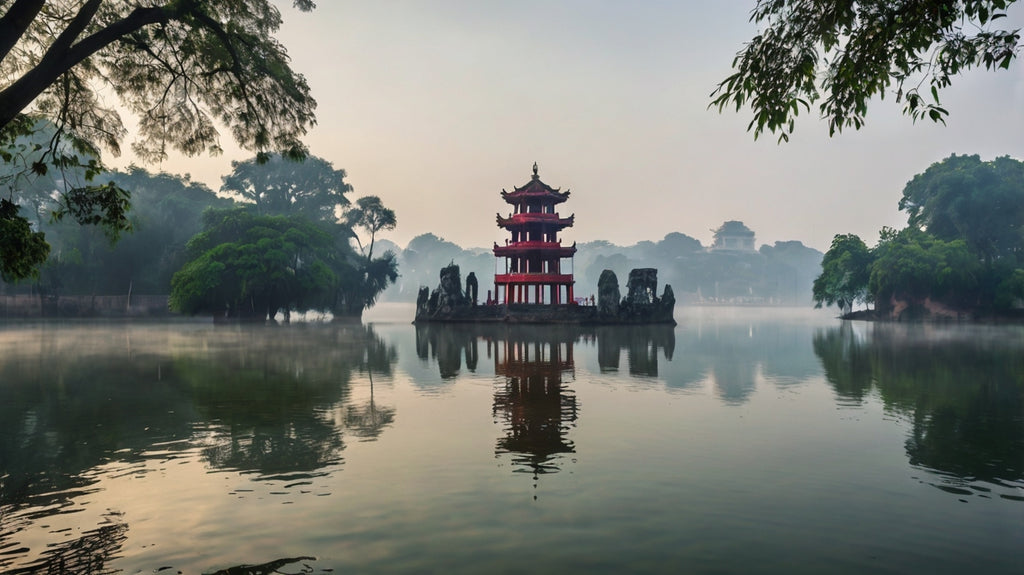 Misty Morning at Hoàn Kiếm Lake