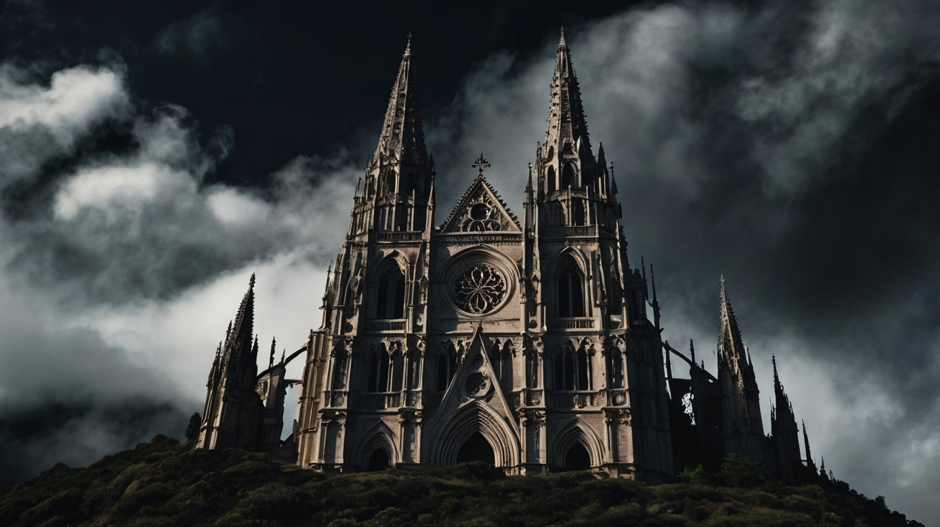 Sanctuary of Shadows – Dramatic Gothic Cathedral Print