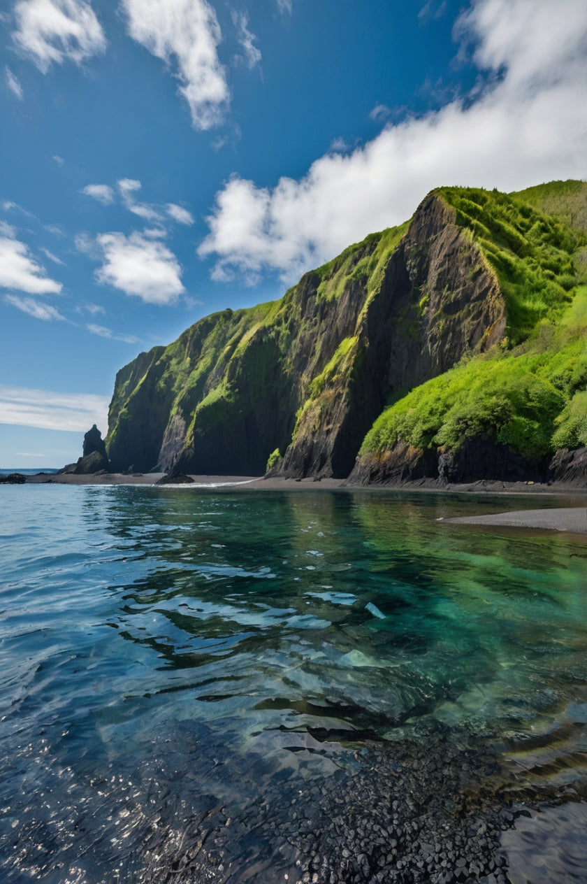 flowing of water from Steep greenery on Mountain My Store