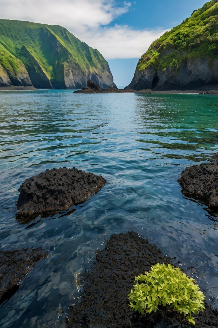 flowing of water from Steep greenery on Mountain My Store