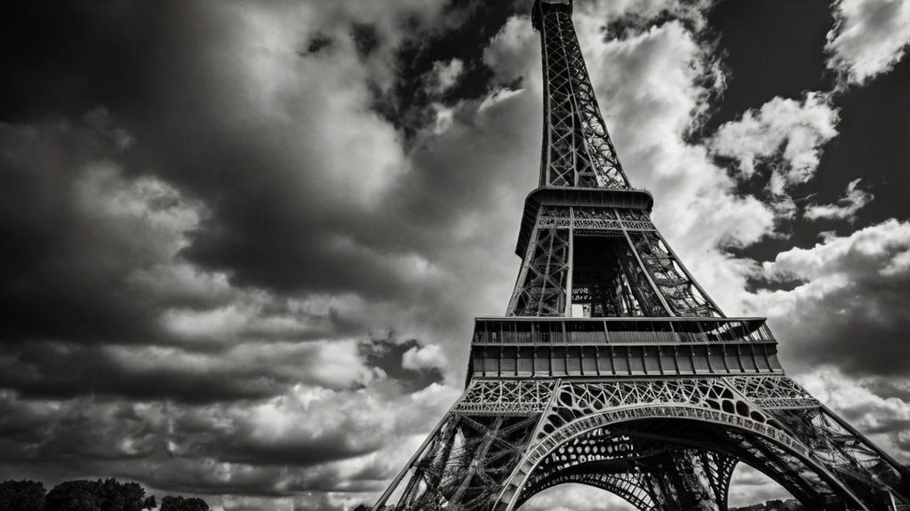 Paris from Below – Moody Eiffel Tower Wall Art