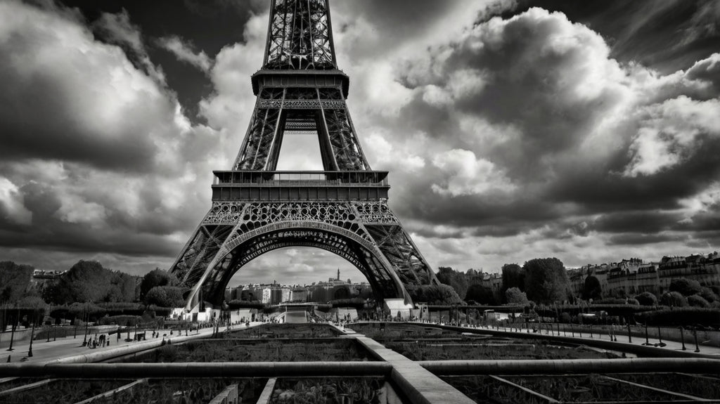 Paris from Below – Moody Eiffel Tower Wall Art