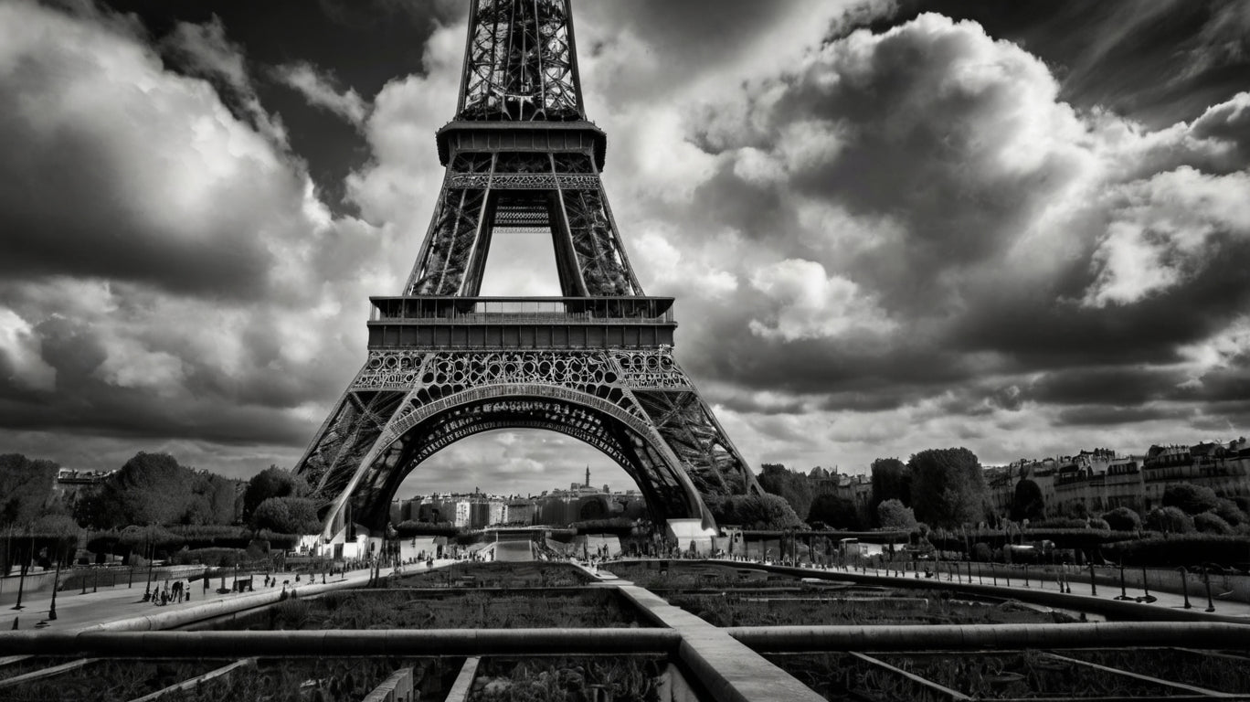 Paris from Below – Moody Eiffel Tower Wall Art