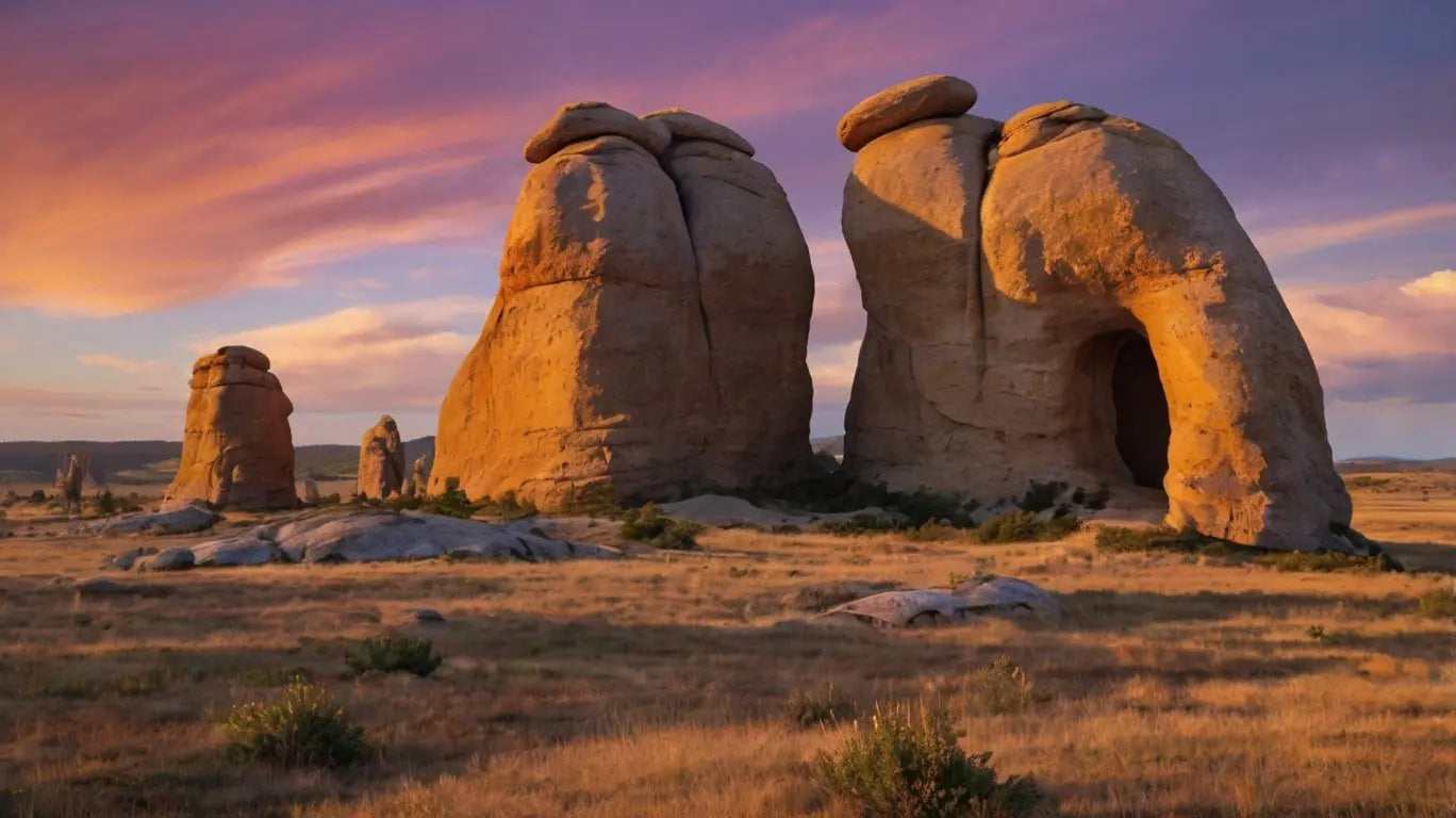 Sunset Rock Formation: Majestic Desert Landscape Art My Store