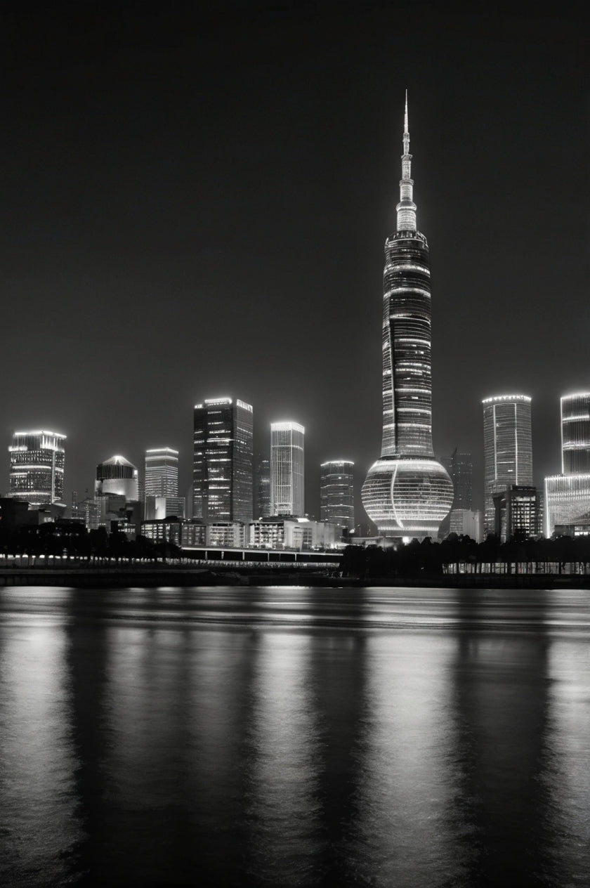 Canton Tower Night Reflection, Guangzhou