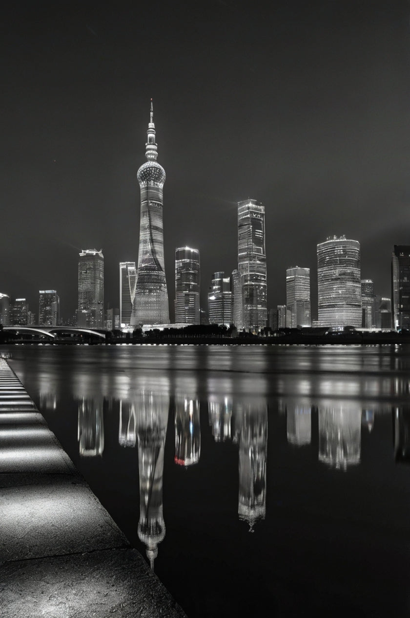 Macau Tower Reflection at Night