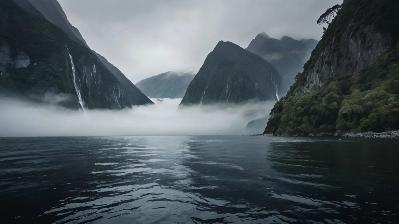 Mystic Fjord Waterfall Art Print My Store