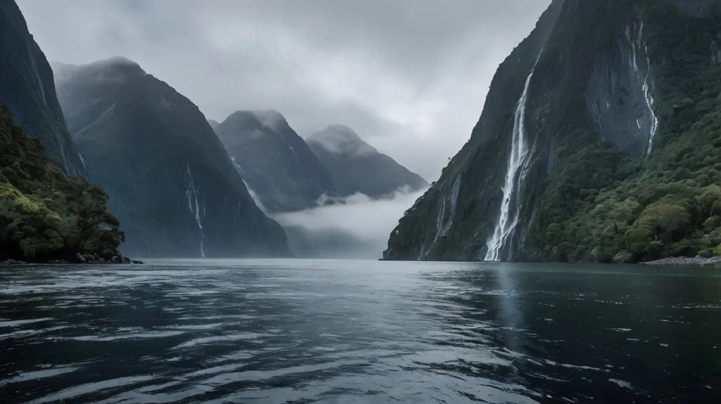 Mystic Fjord Waterfall Art Print My Store