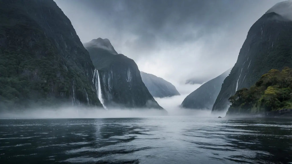 Mystic Fjord Waterfall Art Print My Store