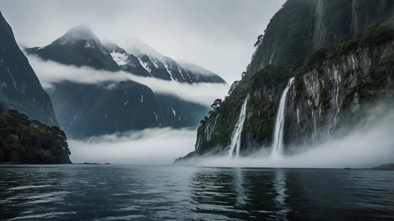 Mystic Fjord Waterfall Art Print My Store