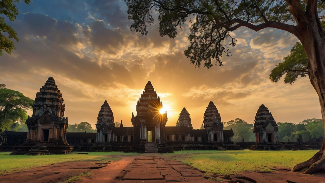 Volcanic Serenity Above the Sea of Stupas