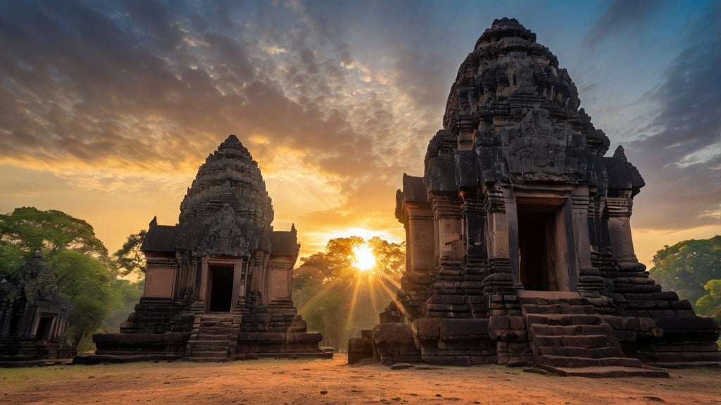 Volcanic Serenity Above the Sea of Stupas