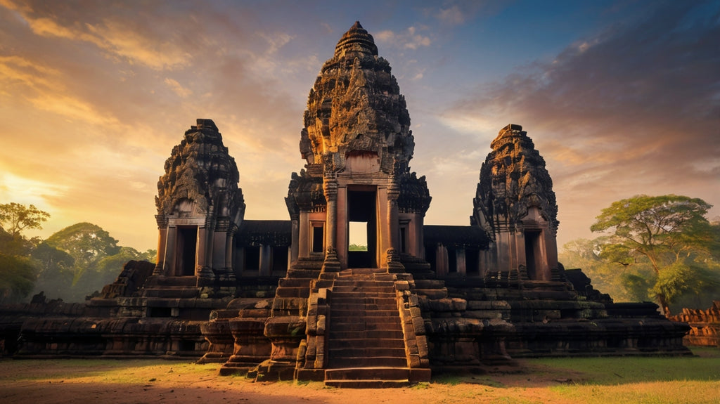 Volcanic Serenity Above the Sea of Stupas