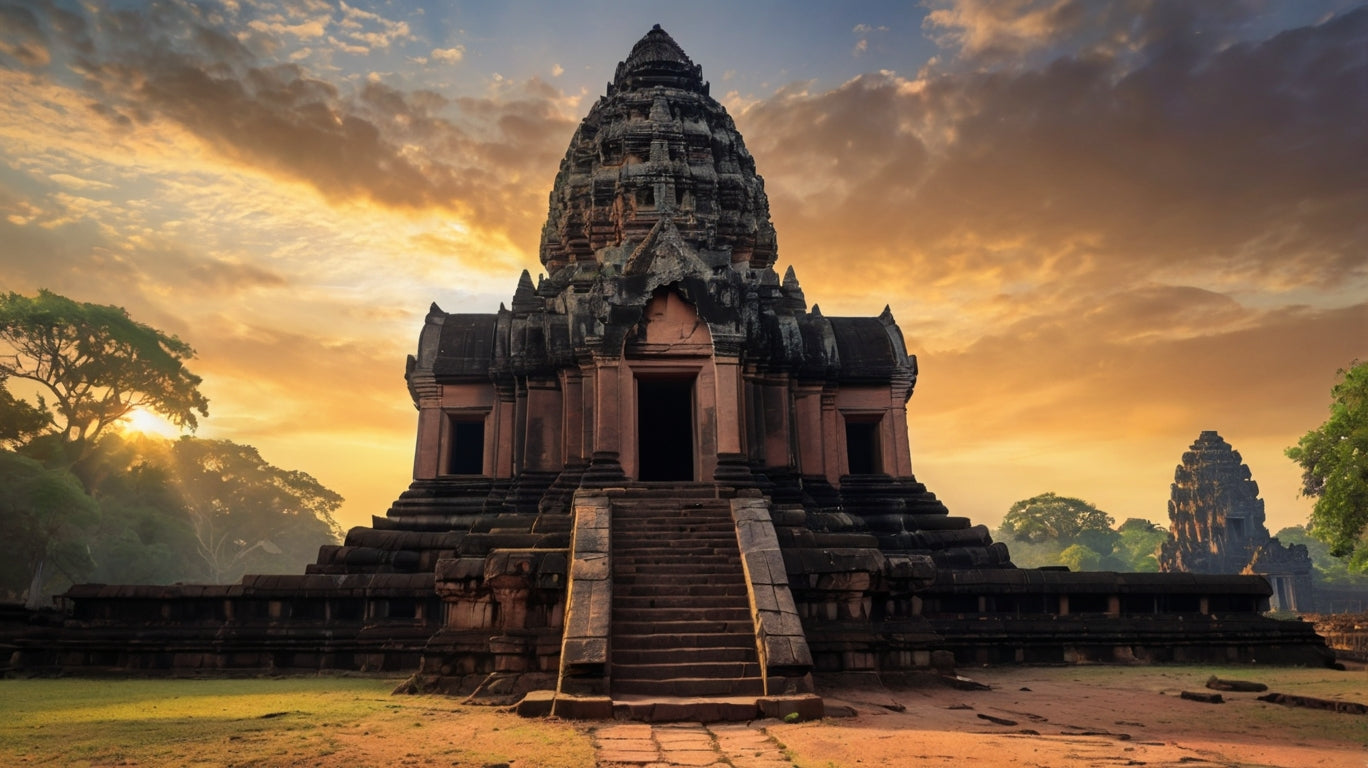 Volcanic Serenity Above the Sea of Stupas