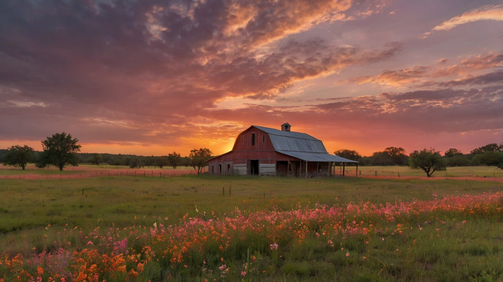 "Rustic Farmhouse with Chickens at Dawn My Store