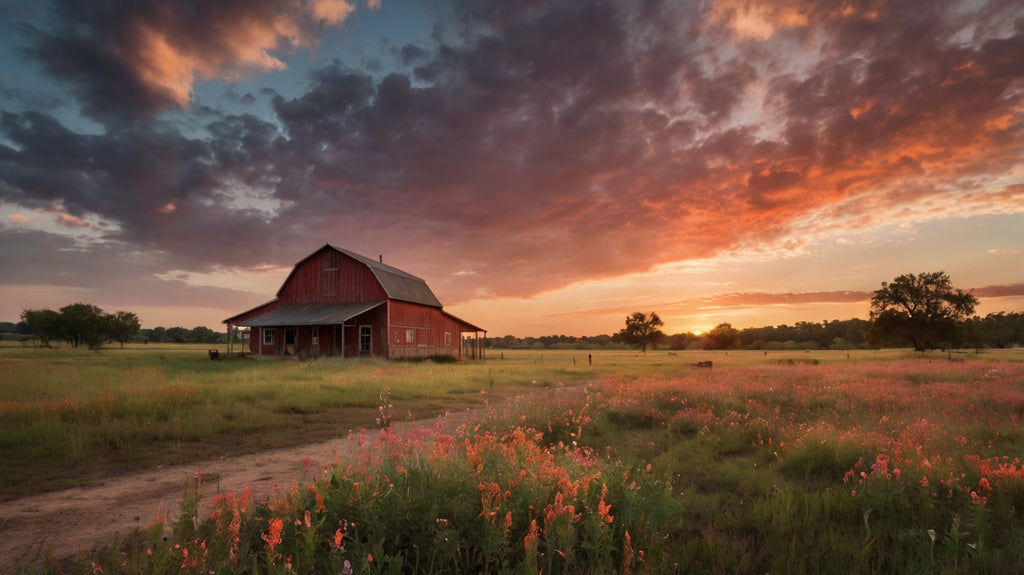"Rustic Farmhouse with Chickens at Dawn My Store