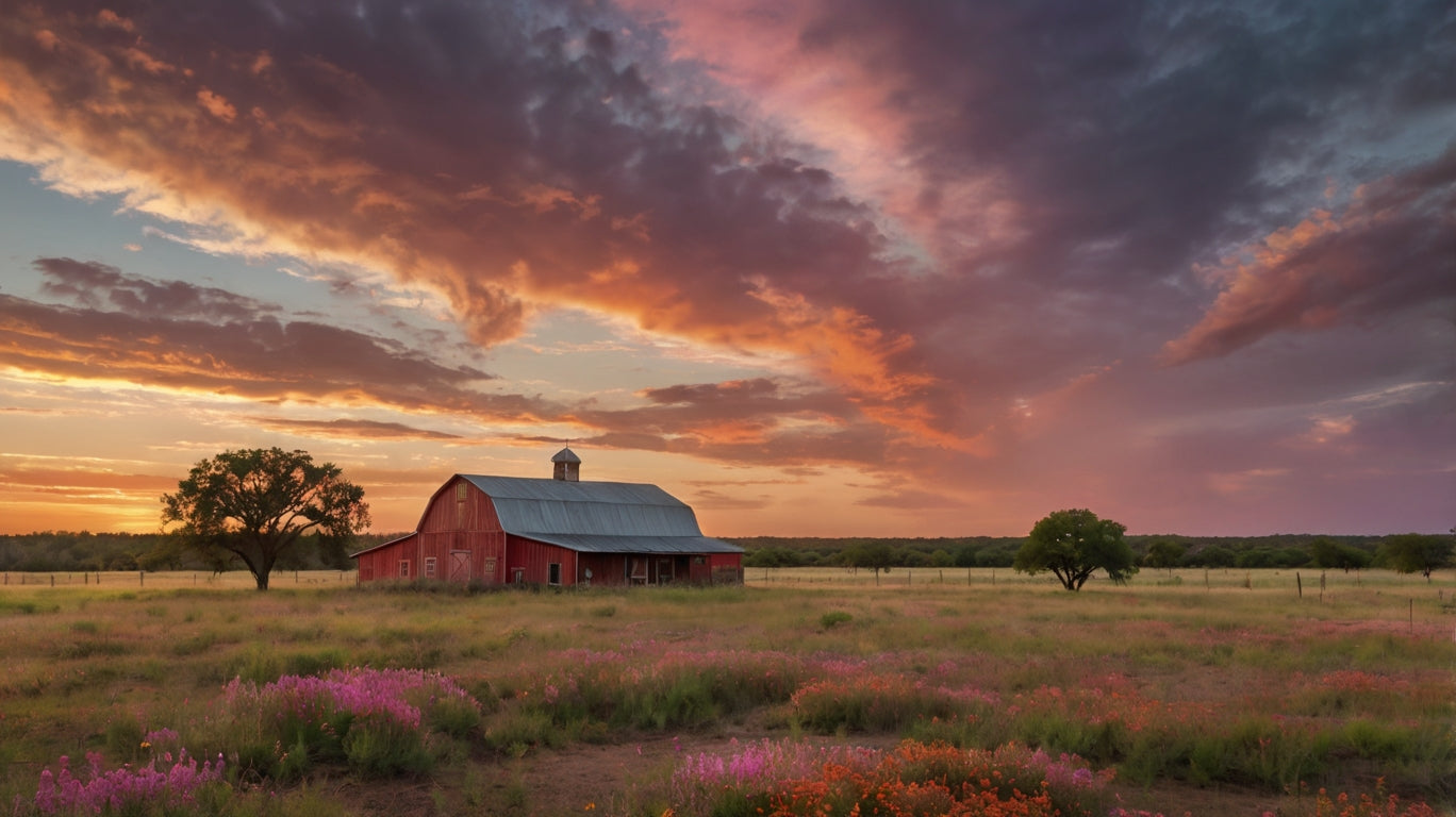 "Rustic Farmhouse with Chickens at Dawn My Store