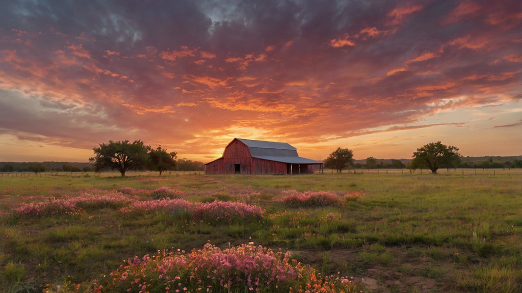 "Rustic Farmhouse with Chickens at Dawn My Store