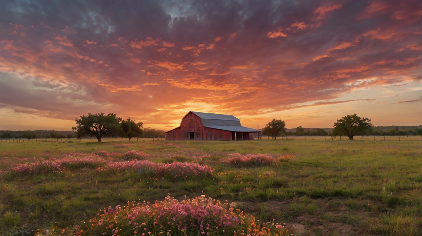 "Rustic Farmhouse with Chickens at Dawn My Store