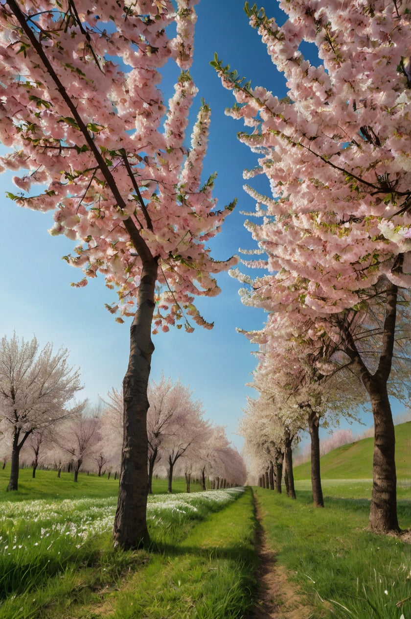 Cherry Blossom Tree-Lined Path in Spring My Store