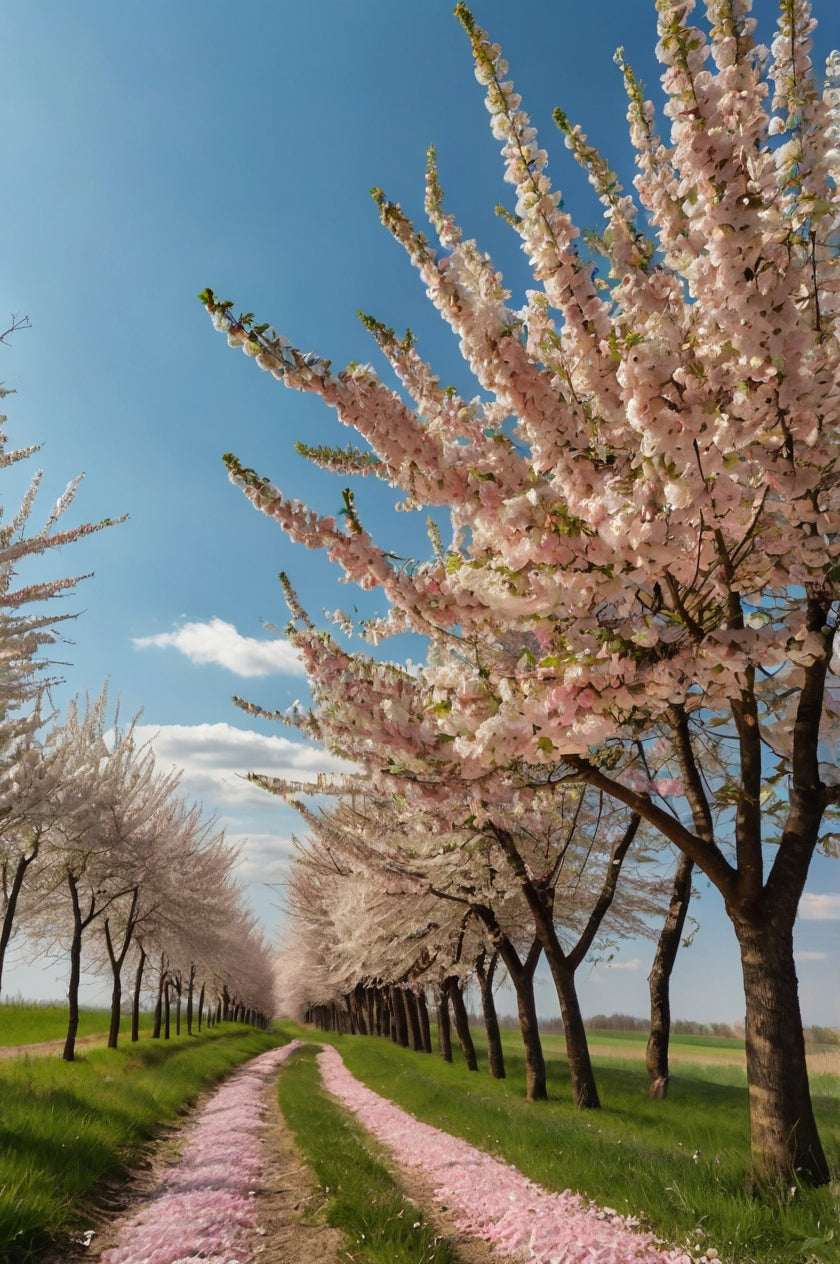 Cherry Blossom Tree-Lined Path in Spring My Store
