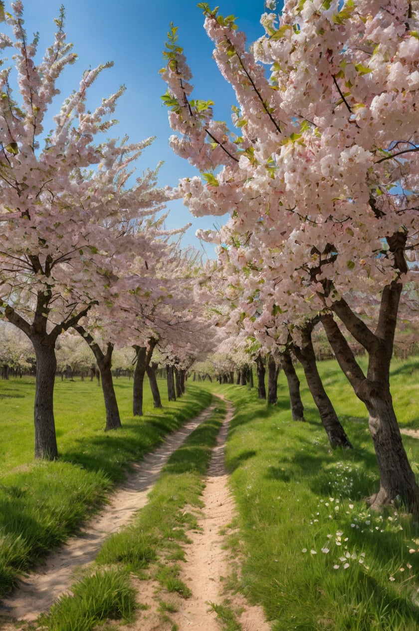 Cherry Blossom Tree-Lined Path in Spring My Store