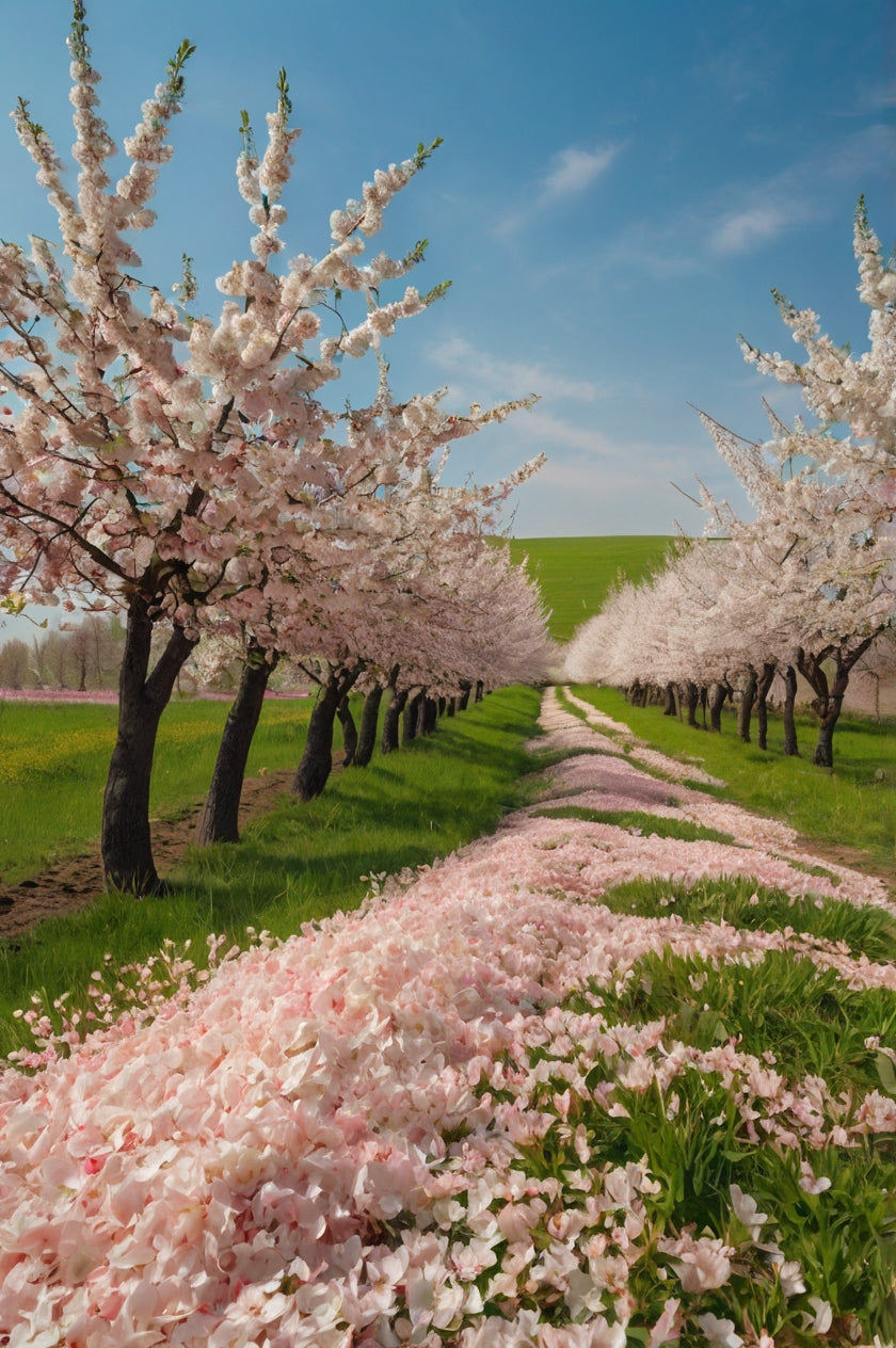 Cherry Blossom Tree-Lined Path in Spring My Store