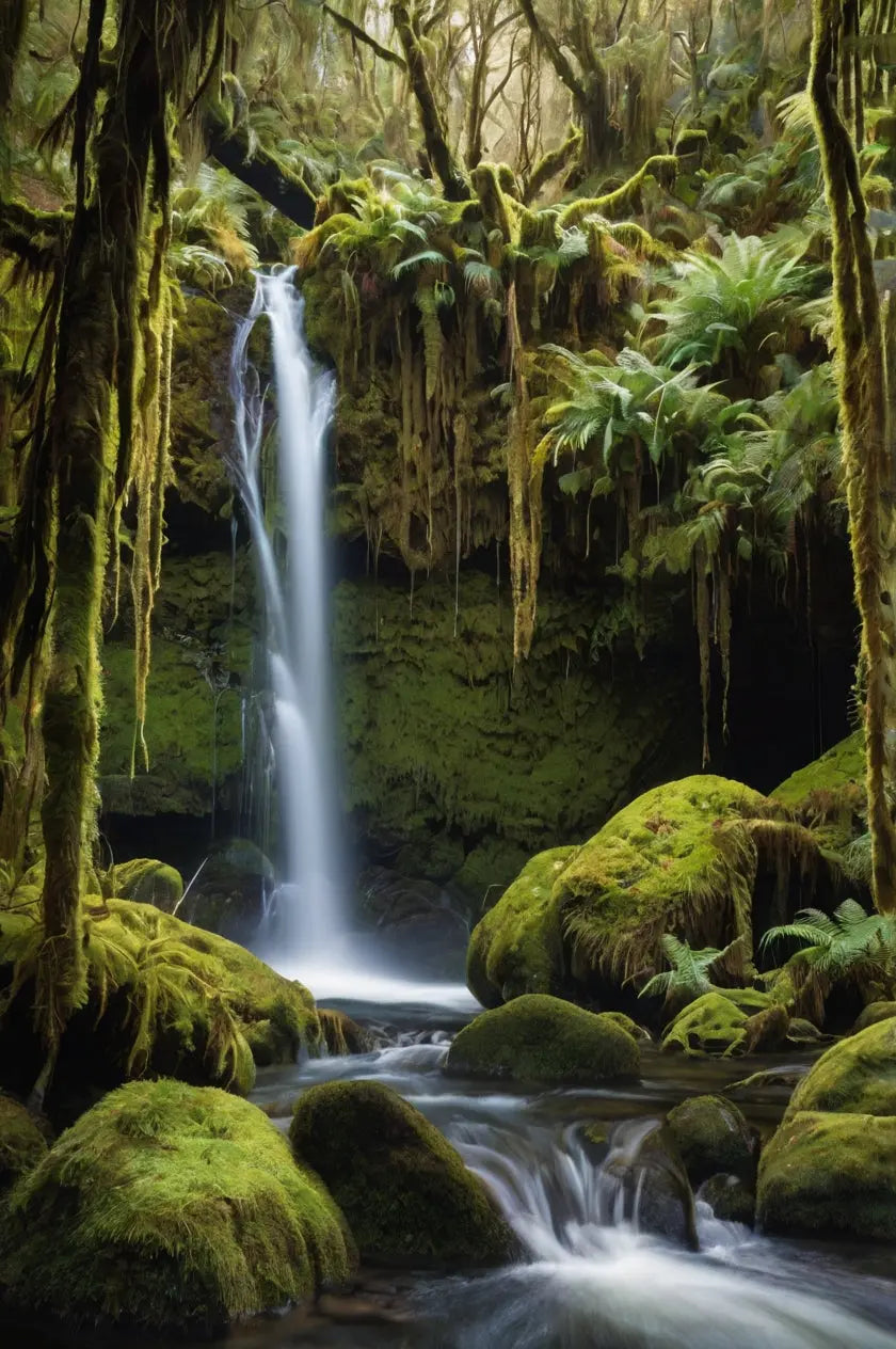 Tropical Waterfall Forest Canvas My Store