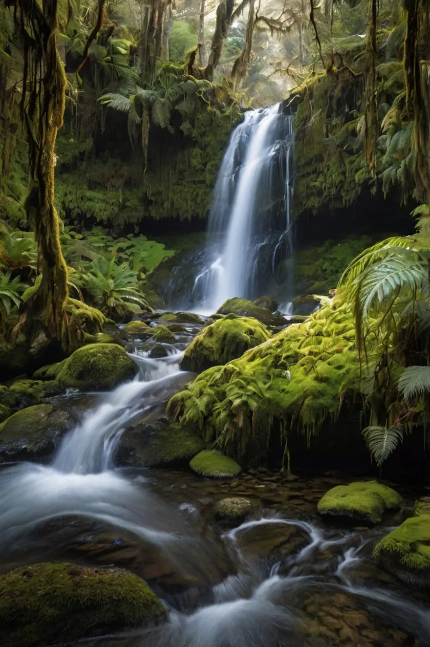 Tropical Waterfall Forest Canvas My Store