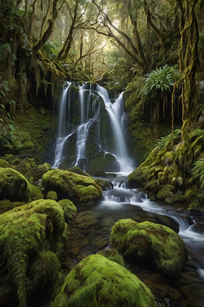 Tropical Waterfall Forest Canvas My Store