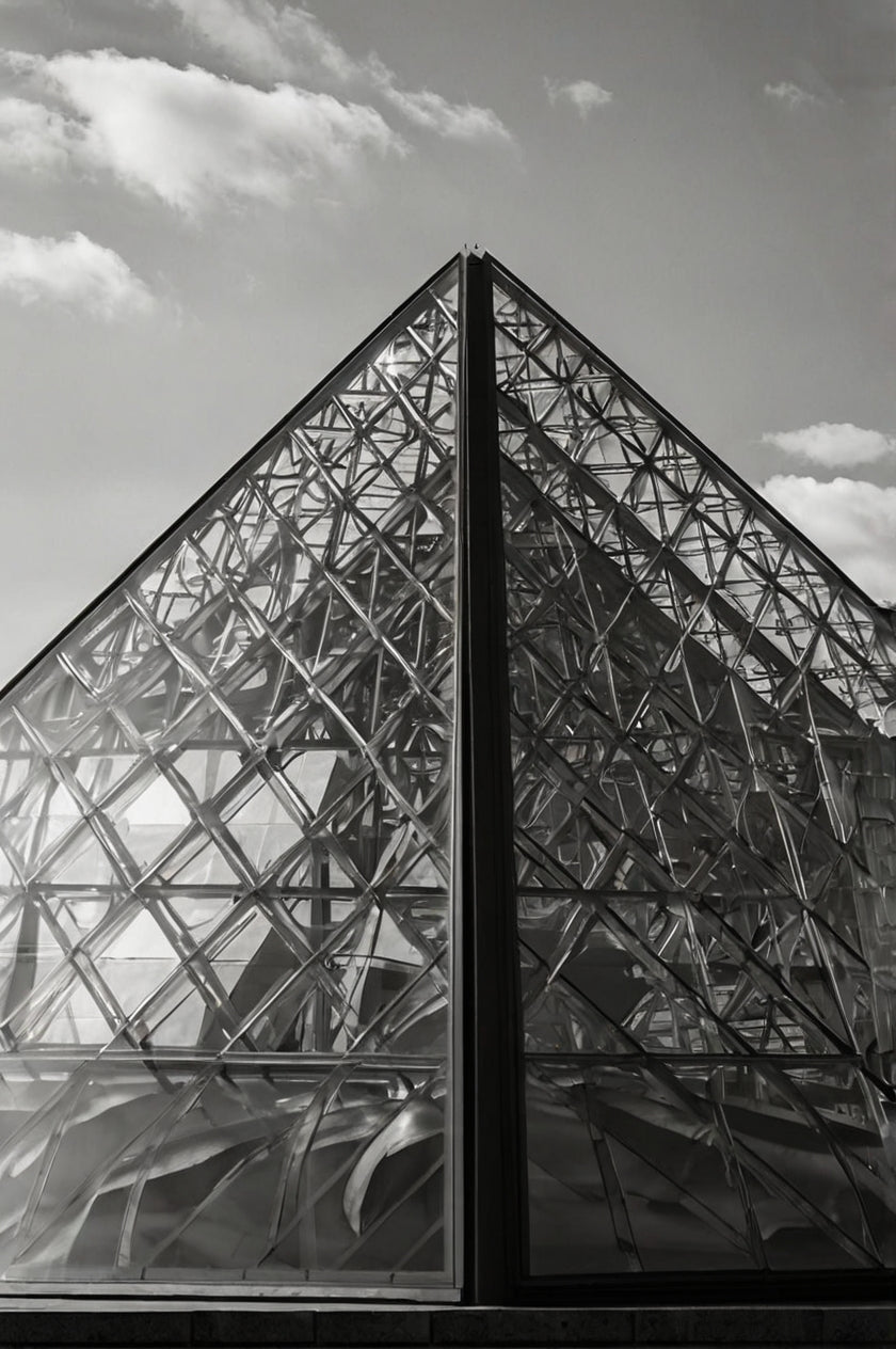 Broken Glass Louvre in Black and White