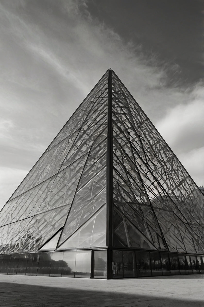 Broken Glass Louvre in Black and White