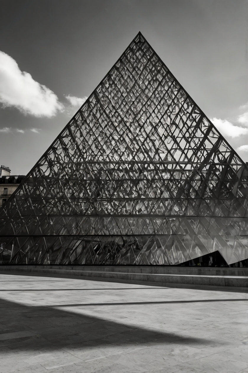 Broken Glass Louvre in Black and White