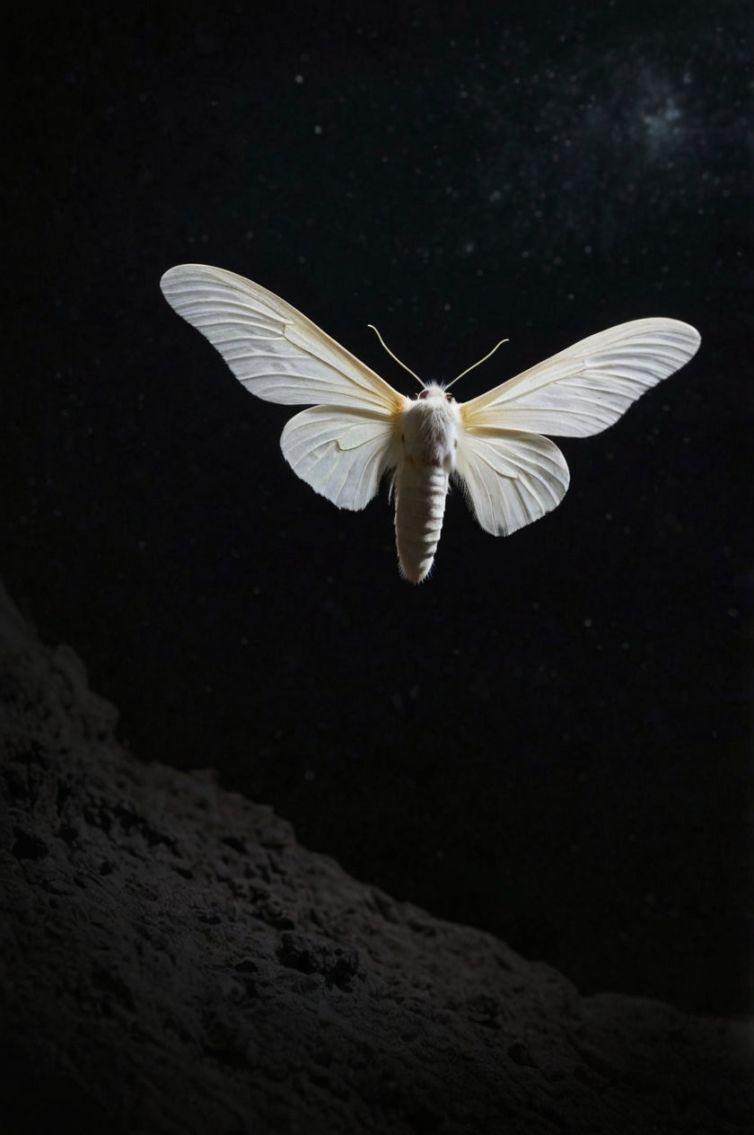 White Moth in Infinite Night