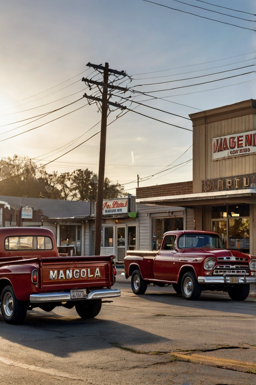 Vintage Mangola Red Pickup Truck