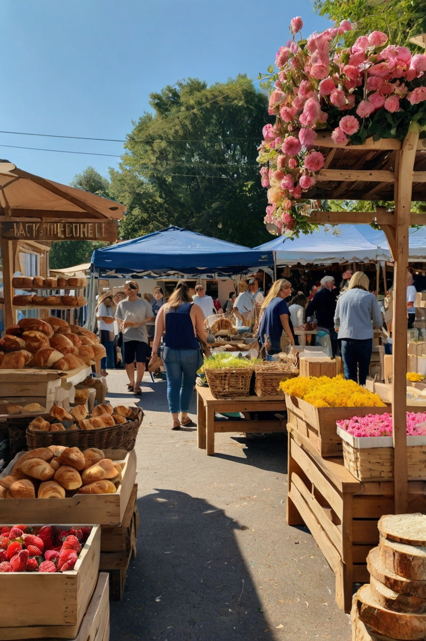 Fresh Bread at Outdoor Market Stall