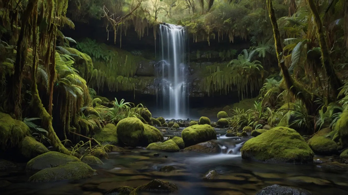 Tropical Waterfall Forest Canvas My Store