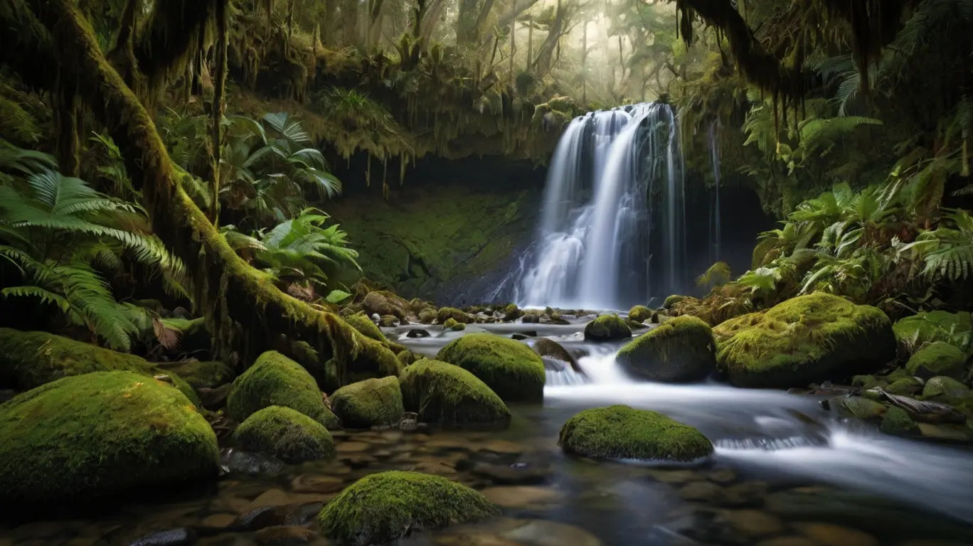 Tropical Waterfall Forest Canvas My Store