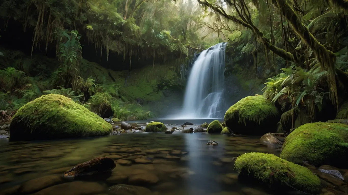 Tropical Waterfall Forest Canvas My Store