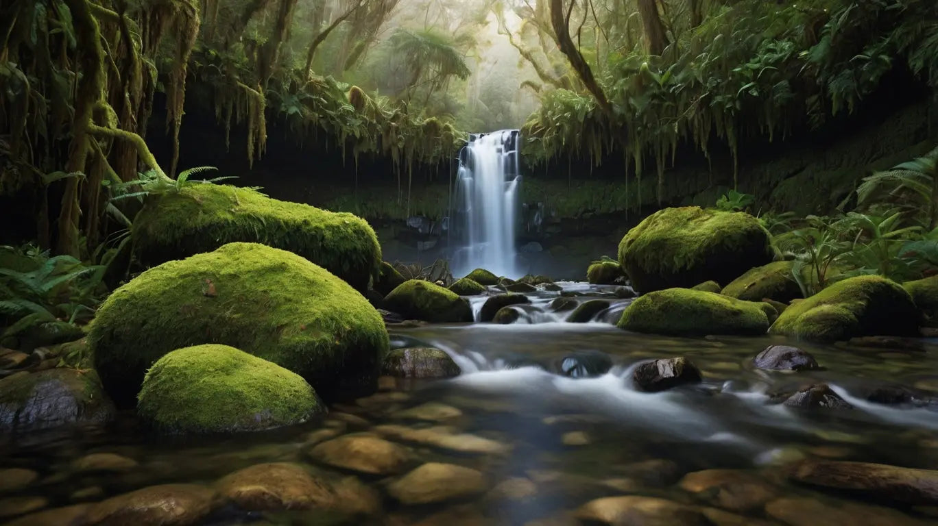 Tropical Waterfall Forest Canvas My Store