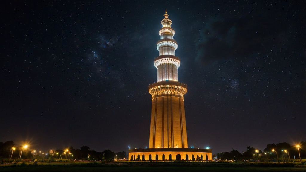 India – Qutub Minar, Delhi at Night