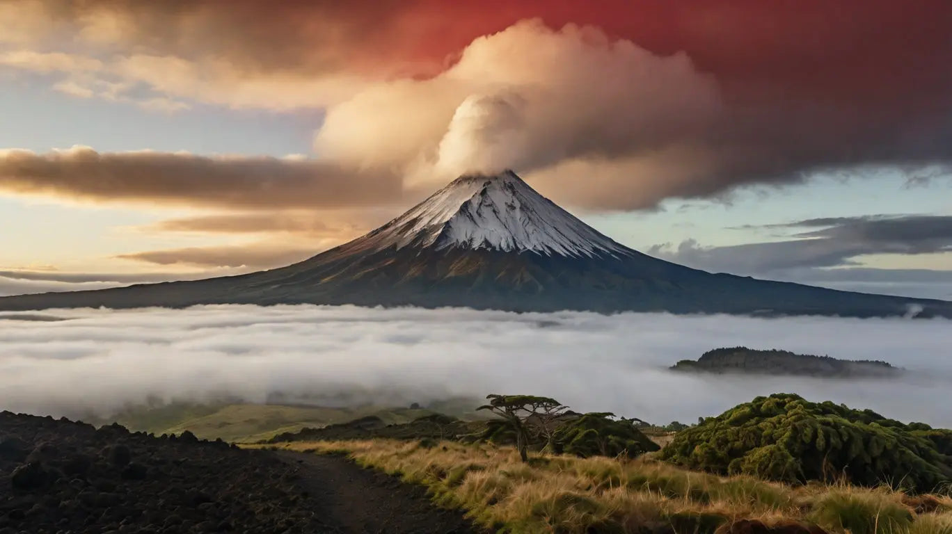 Volcano Trail with Red Cloak - Adventure Landscape Photo My Store
