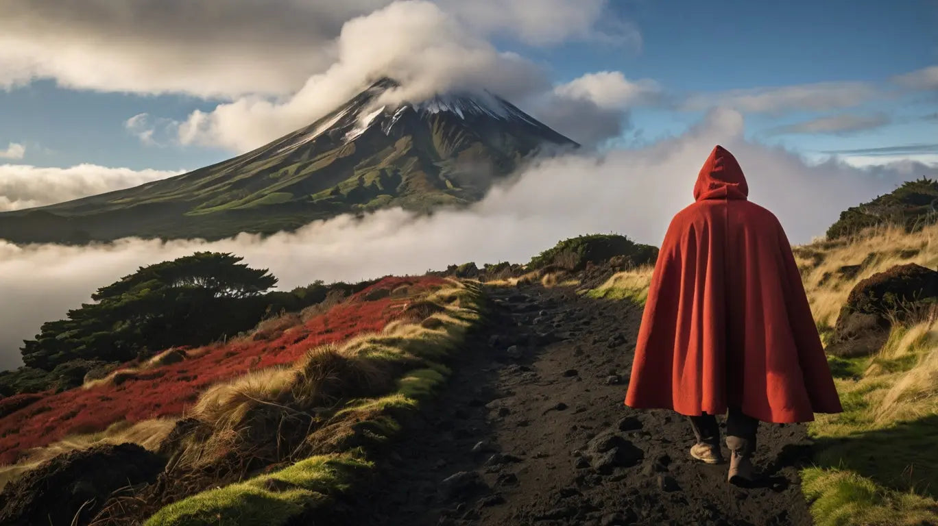 Volcano Trail with Red Cloak - Adventure Landscape Photo My Store